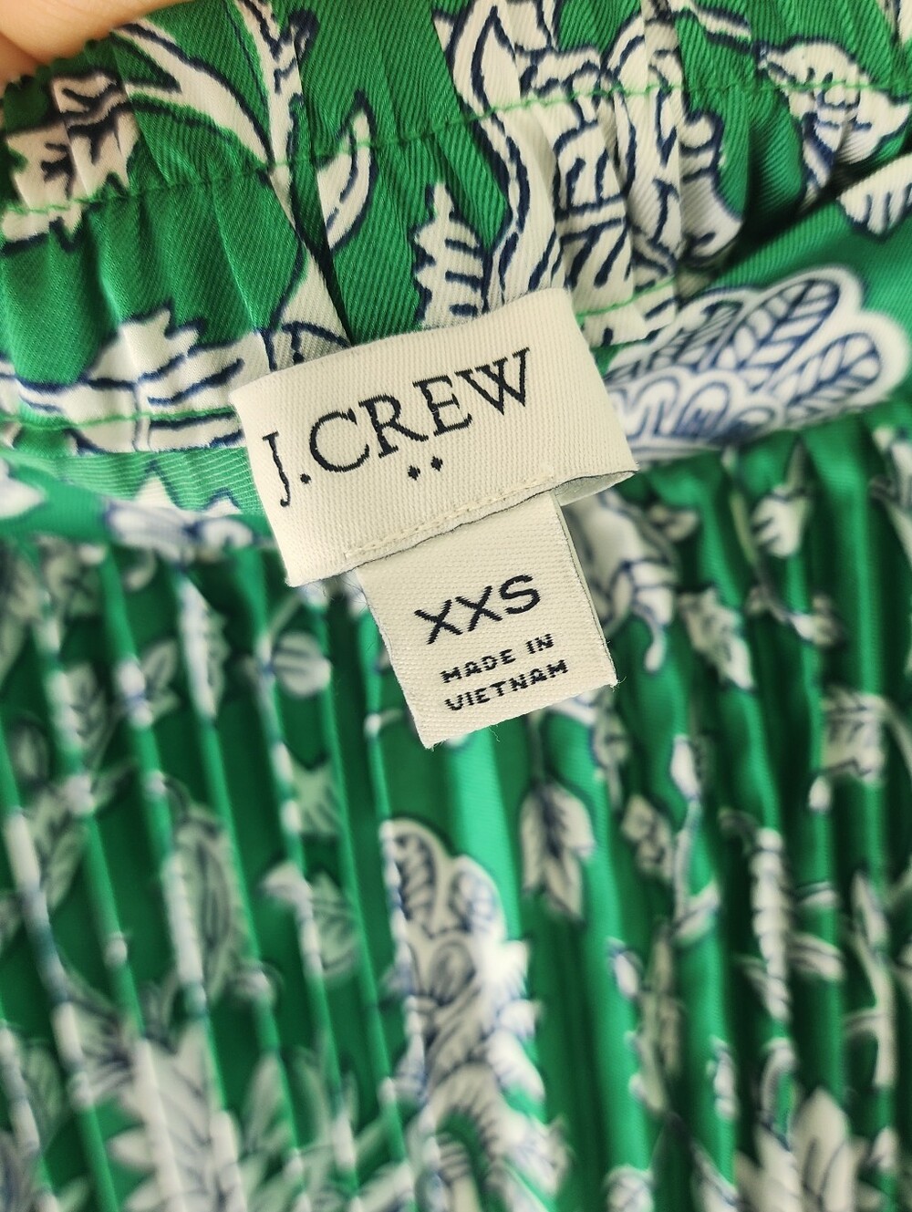 J. Crew Green Floral Pleated Midi Skirt - Picture 7 of 11